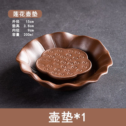 Purple Clay Teapot Mat Storage Water Dry Pot Holder Teapot Base