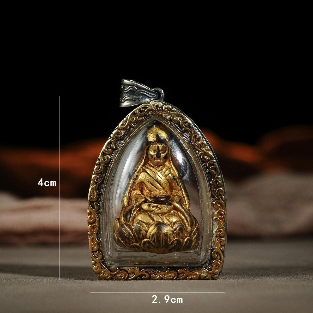 Tibetan Gau Box Pendant Lotus Carving Handcrafted Necklace Accessory