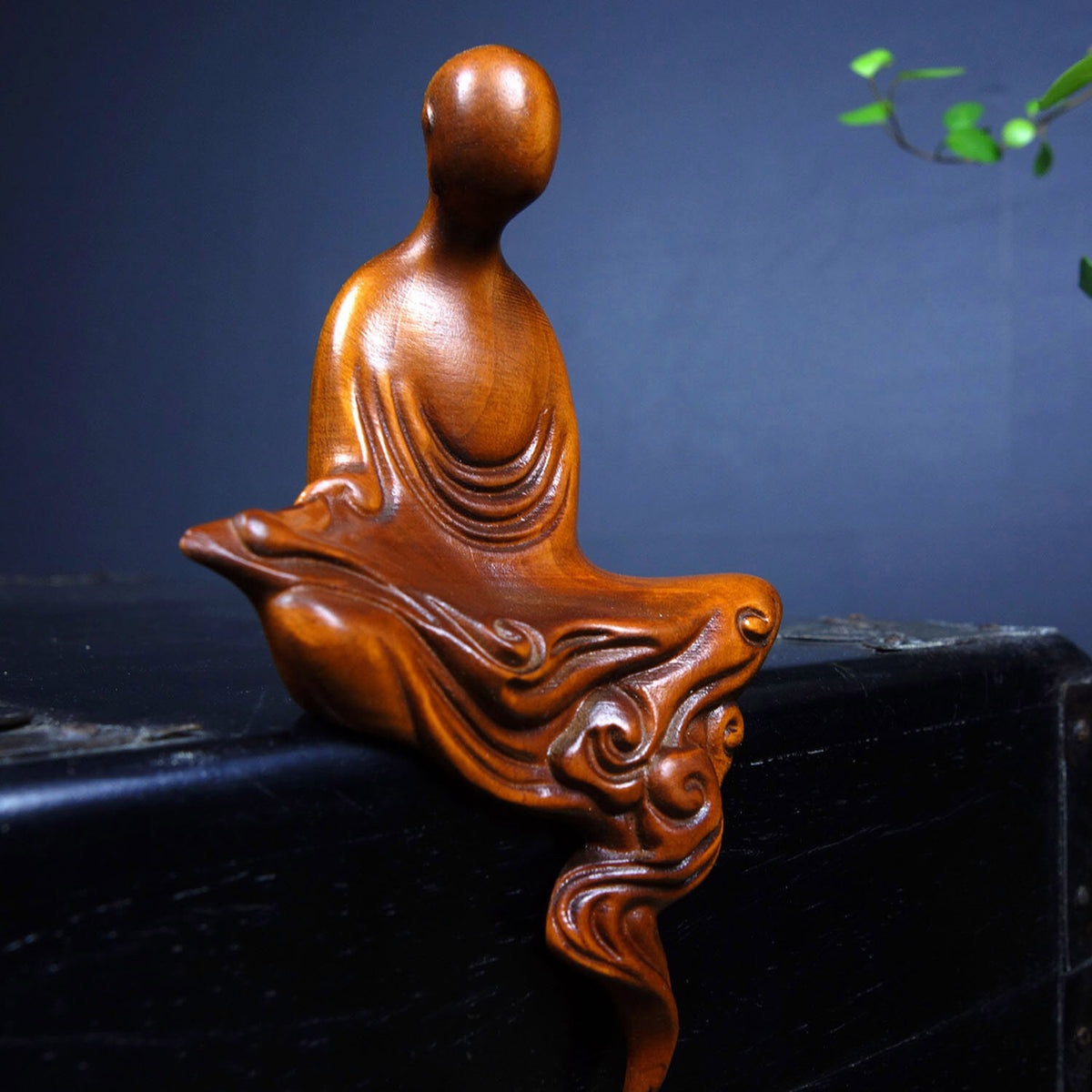 Chinese Natural Boxwood Hand Carved Exquisite Buddha Statue