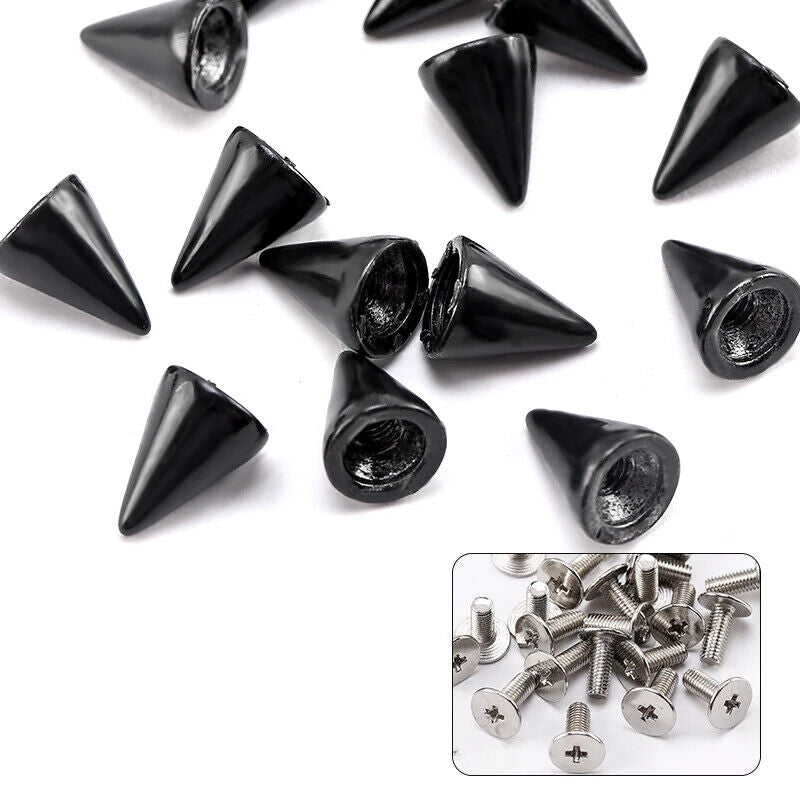 Studs & Spikes 25Pcs Punk Buttons Rivets Set DIY Craft Clothes Garment Screwback