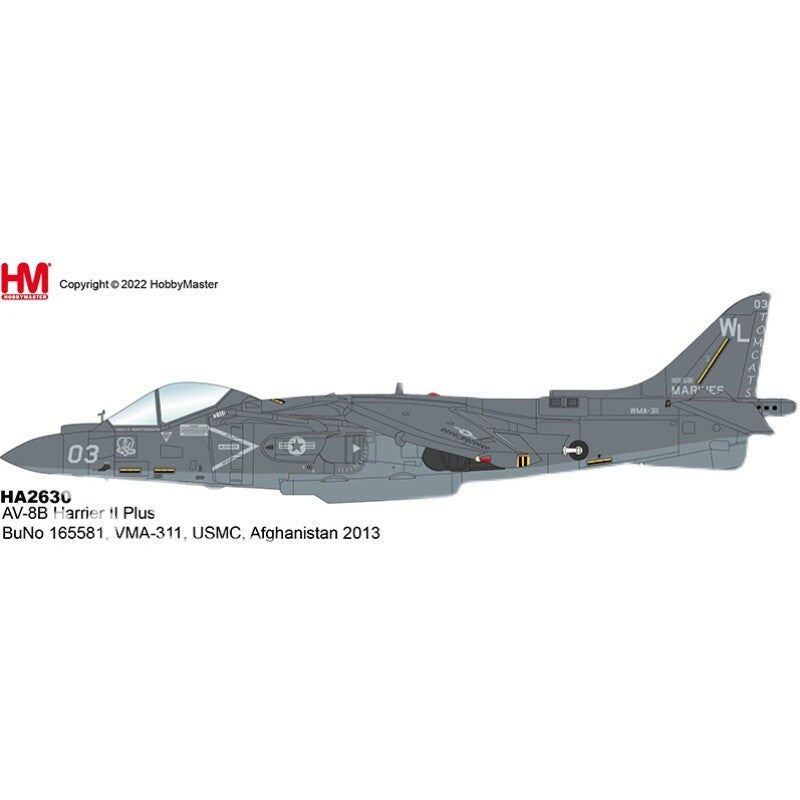 HM 1/72 US AV-8B Harrier Attack aircraft Model Beagle II Plus USMC