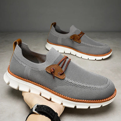 Men Casual Mesh Shoes Loafers Summer Breathable Light Weight Big Foot