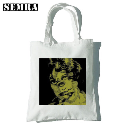 Punk Vintage Large Cartoon Canvas Bag Gothic Shopper Bag Shoulder Bag Pocket 1PC