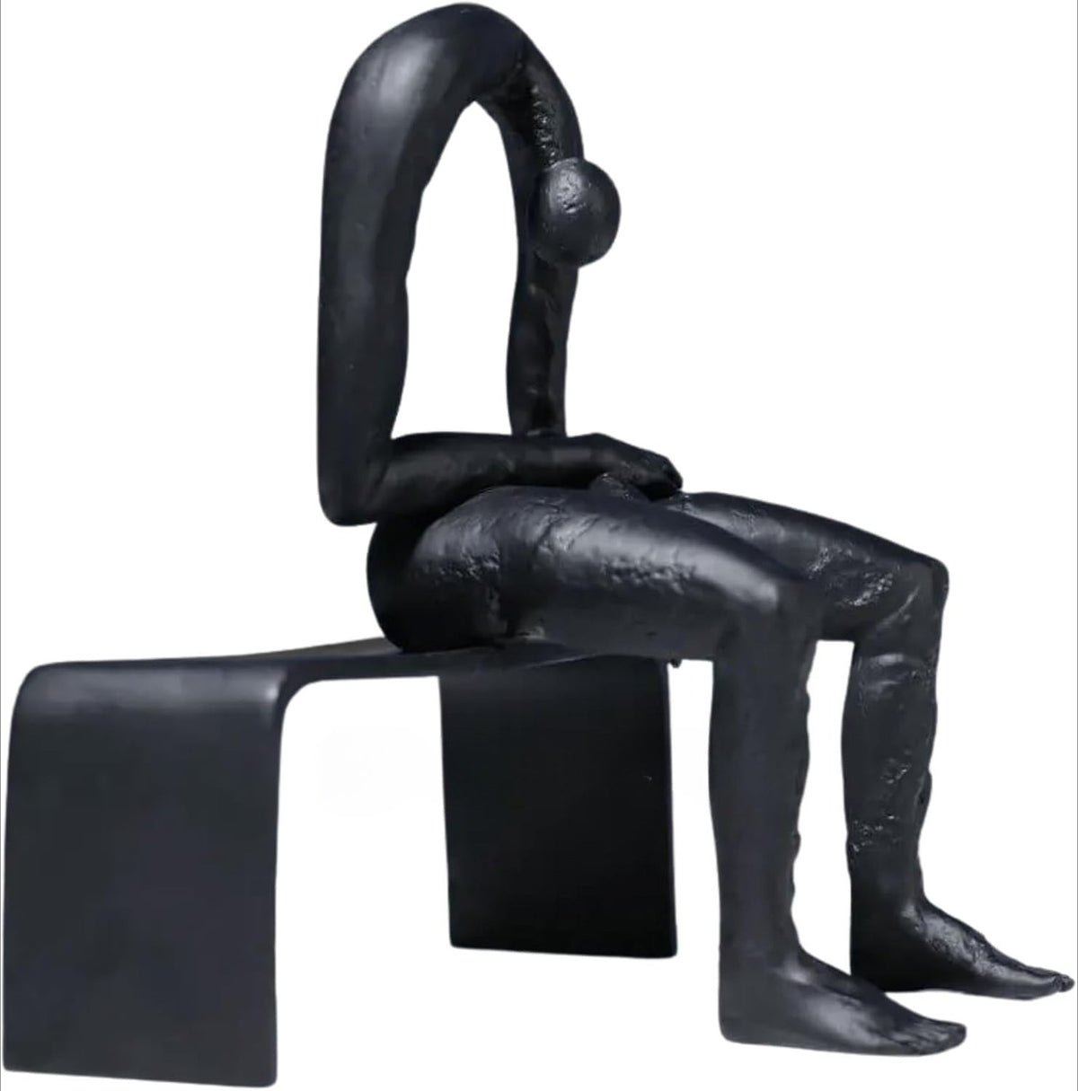 10.6'' Resin Abstract Sitting Man Sculpture Melancholy Home Office Decor Gift