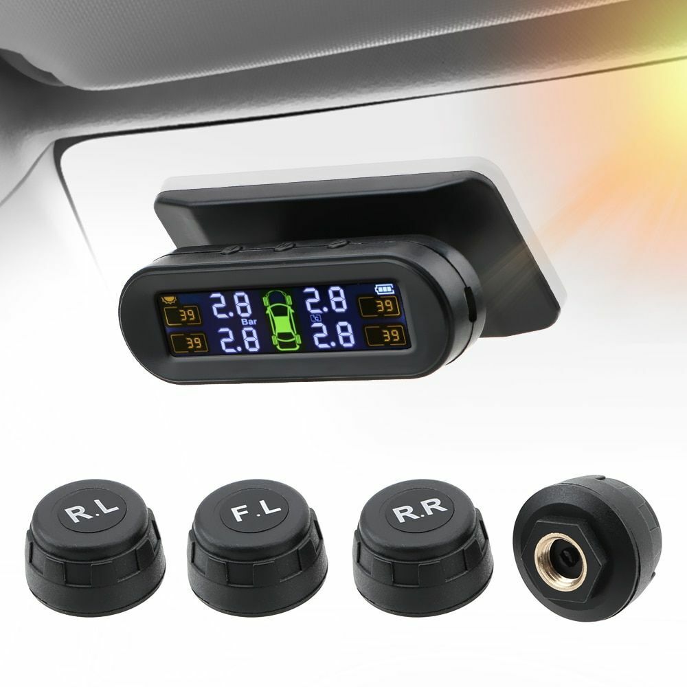Car Tire Pressure Sensor Temperature Warning Fuel Save Monitor System 4 External