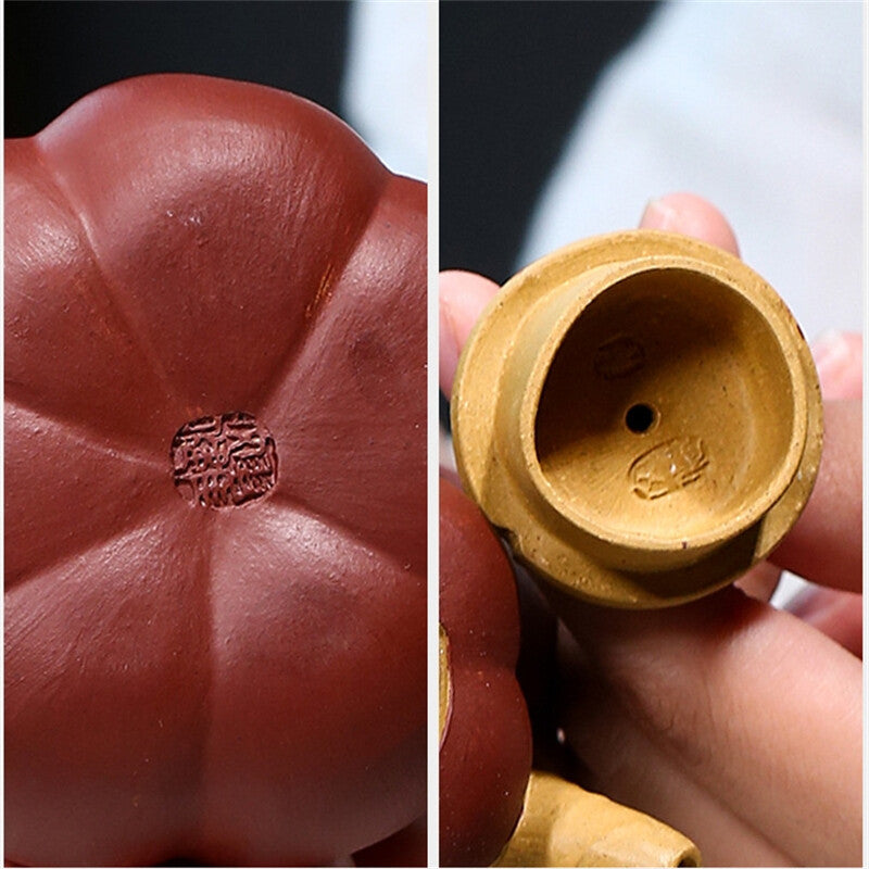 Full Handmade Tea Pot Pumpkin Design Original Ore Real Yixing Zisha Clay Pot