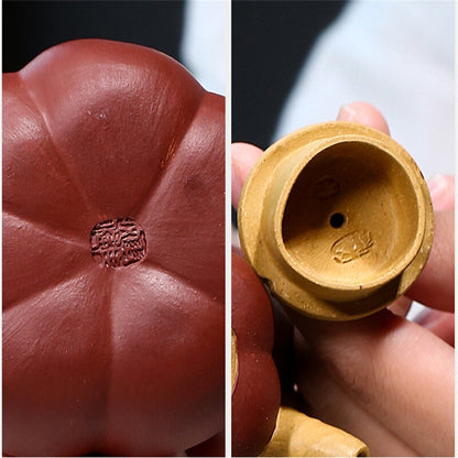 Full Handmade Tea Pot Pumpkin Design Original Ore Real Yixing Zisha Clay Pot