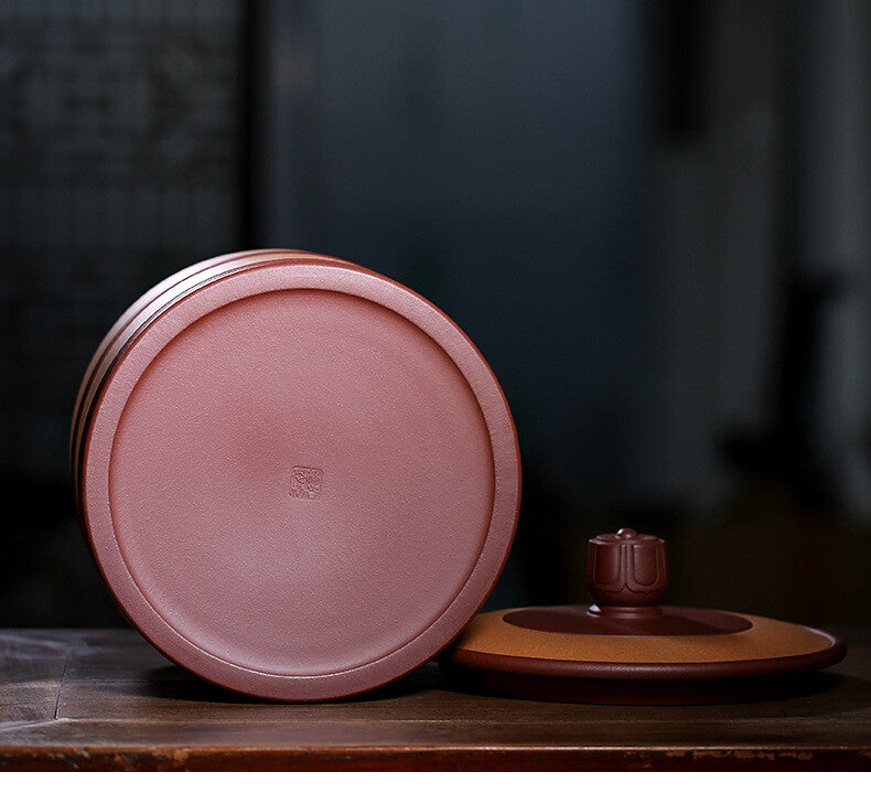 True Yixing Zisha Clay Tea Canister Health Care Sealed Jar For Pu'er Tea Cake