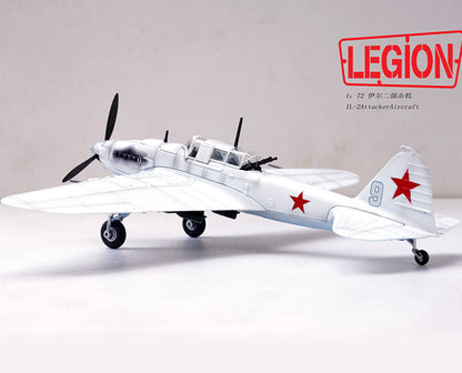 1/72 Soviet Il-2 Attack Aircraft Model IL-2A Strike Aircraft Snow Coating Alloy