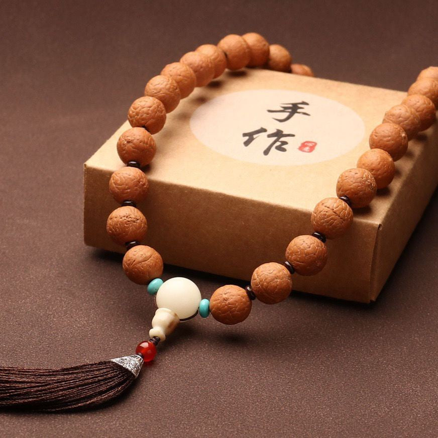Nepal Bodhi Seed 108 Beads Meditation Mala Necklace for Men Women