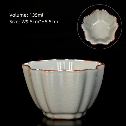 Boutique Ruyao Craft Tea Cup One Piece Crackle Glaze Porcelain Master Cup Marked