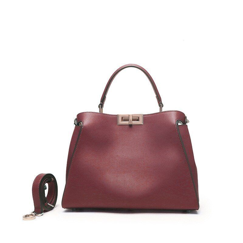 Genuine Leather Tote Handbag Women Bags Square Purse S/M/L Sizes Cow Leather 1PC