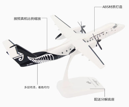 26CM 1:100 Risesoon Air New Zealand Dash 8-300 Aircraft ABS Plastic Plane Model