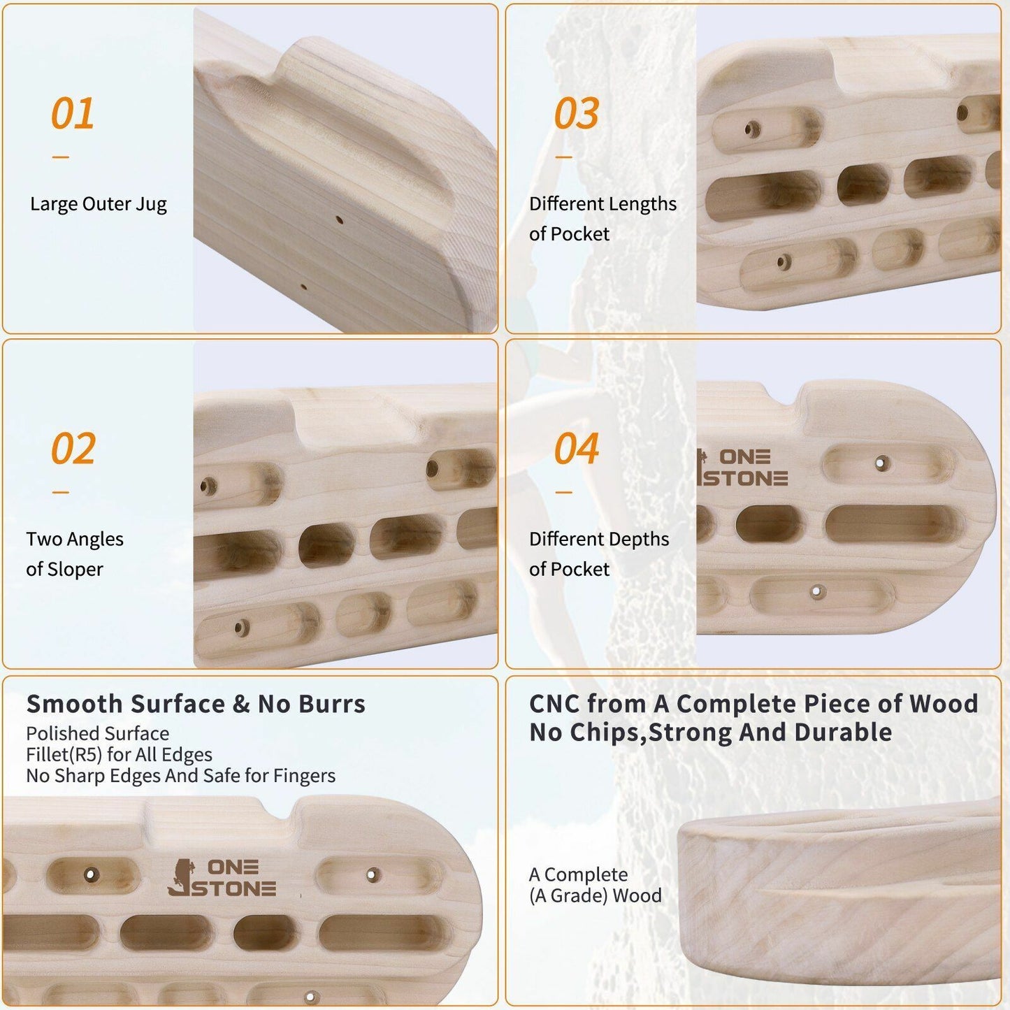 Wood Fingerboard Rock Climbing Training Boulder Indoor Holding Wall Equipment