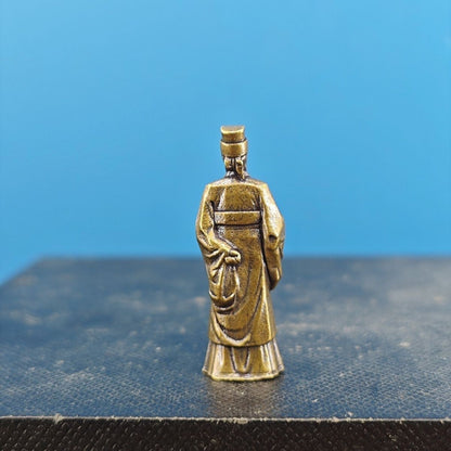 Brass Ancient Man Model Mini Statue Bonsai Rockery Fish Tank Microlandscape