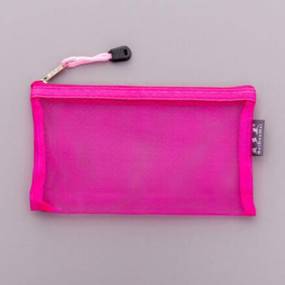 1Pc Transparent Grid Zipper Bag Pencil Case Storage Package 11*20CM PVC Cosmetic