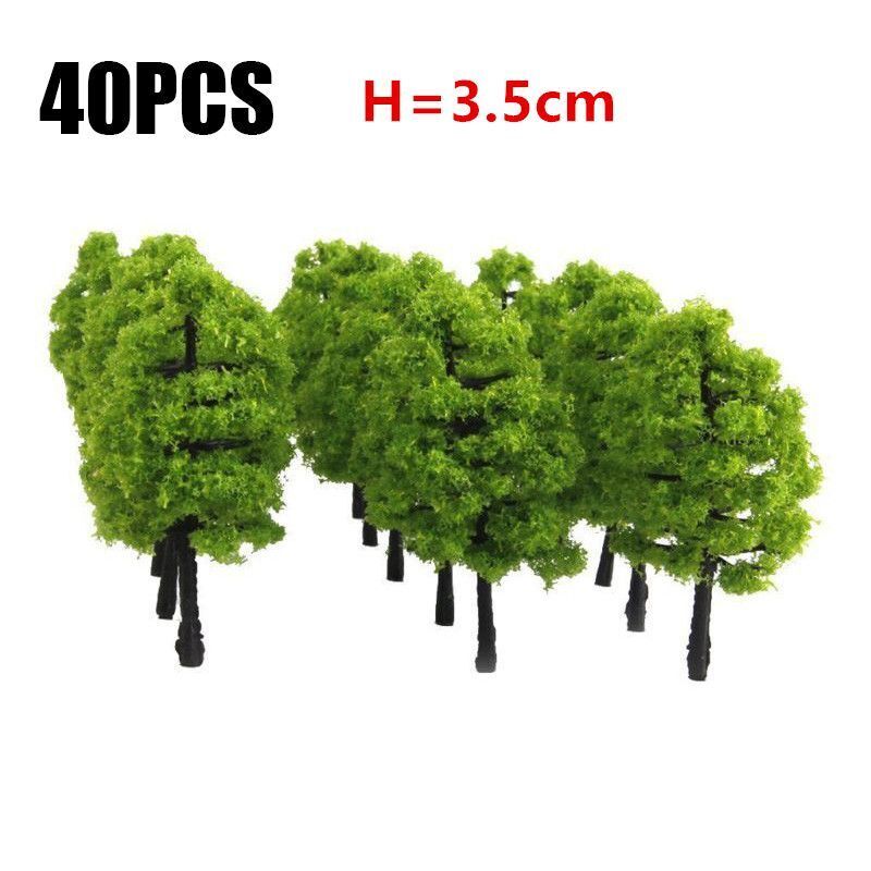 Artificial Miniature Tree 20-70Pcs Plastic Train Scenery Railroad Building Decor