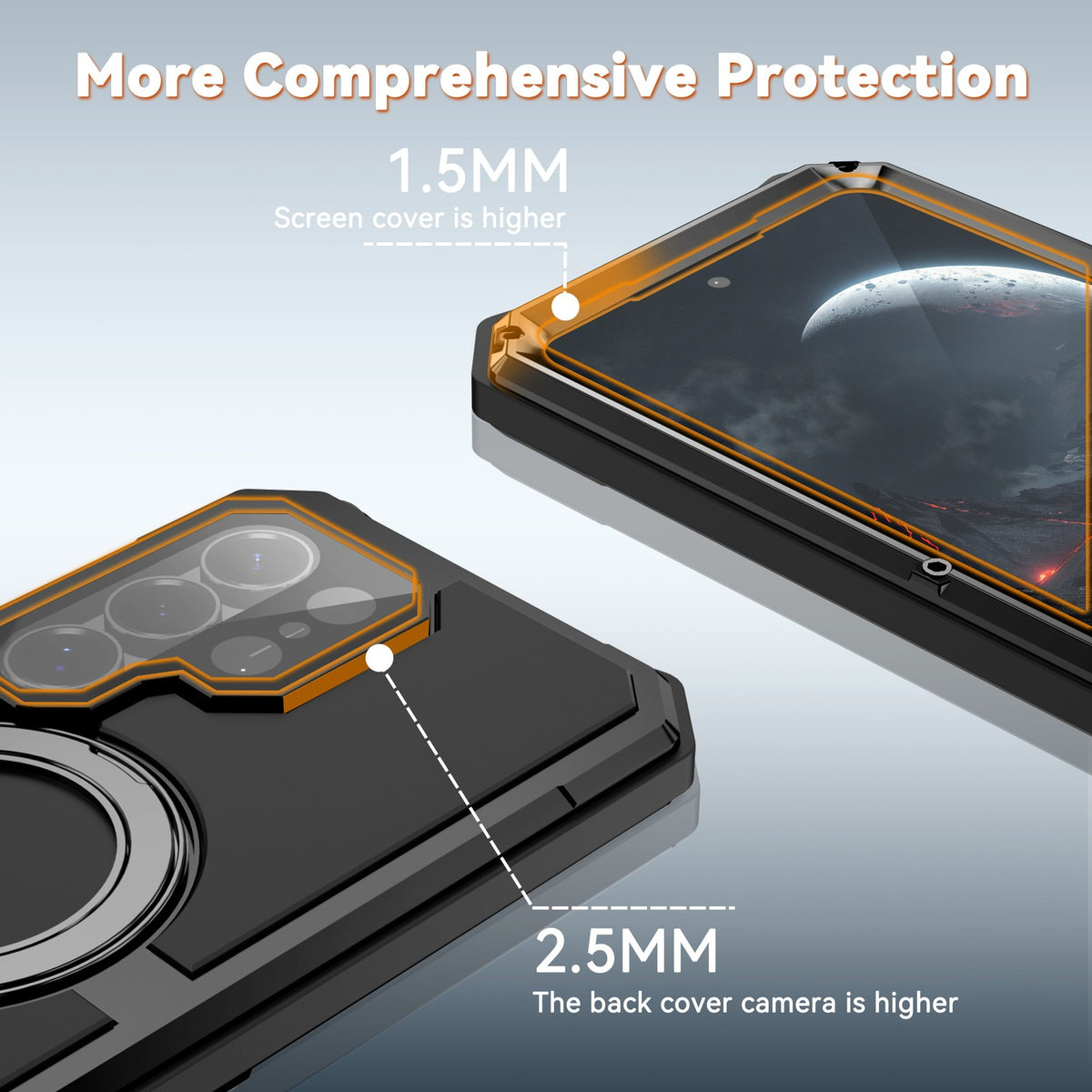 Magnetic Armor Case for Samsung S26Ultrax with 360° Kickstand Wireless Charging