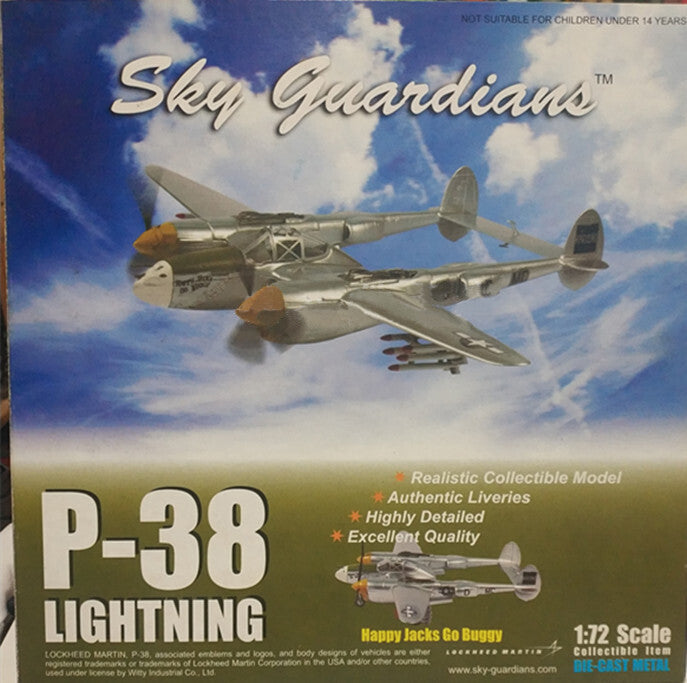 Witty Lockheed P-38J Lightning USAAF 20th FG 79th FS 1/72 diecast plane model