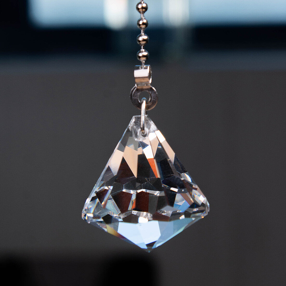 2PCS Crystal Prisms Pendant Pull Chain for Ceiling Fan Extension Chain Decor