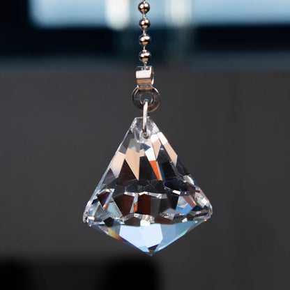 2PCS Crystal Prisms Pendant Pull Chain for Ceiling Fan Extension Chain Decor