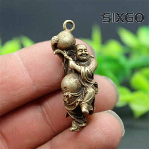 Chinese Pure Brass Maitreya Buddha Peach Pendant