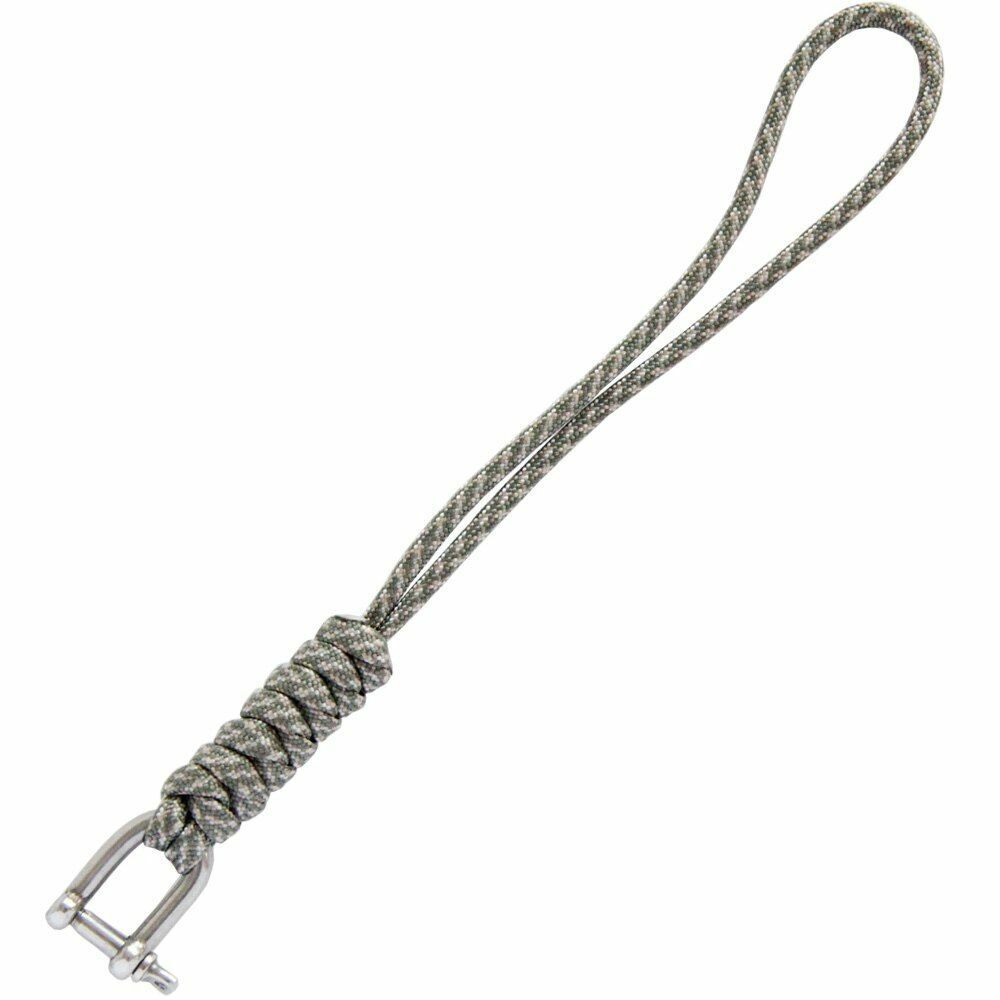 2PCS Handmade Knife Gear Braided Stainless Steel Shackle Keychain Parachute Cord