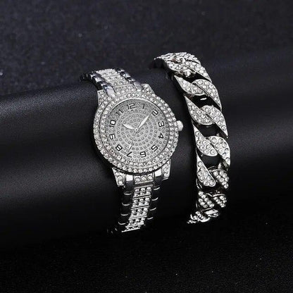 Reloj De Cuarzo Con Diamantes Para Mujer Pulsera Elegante Femenina De Marca Lujo