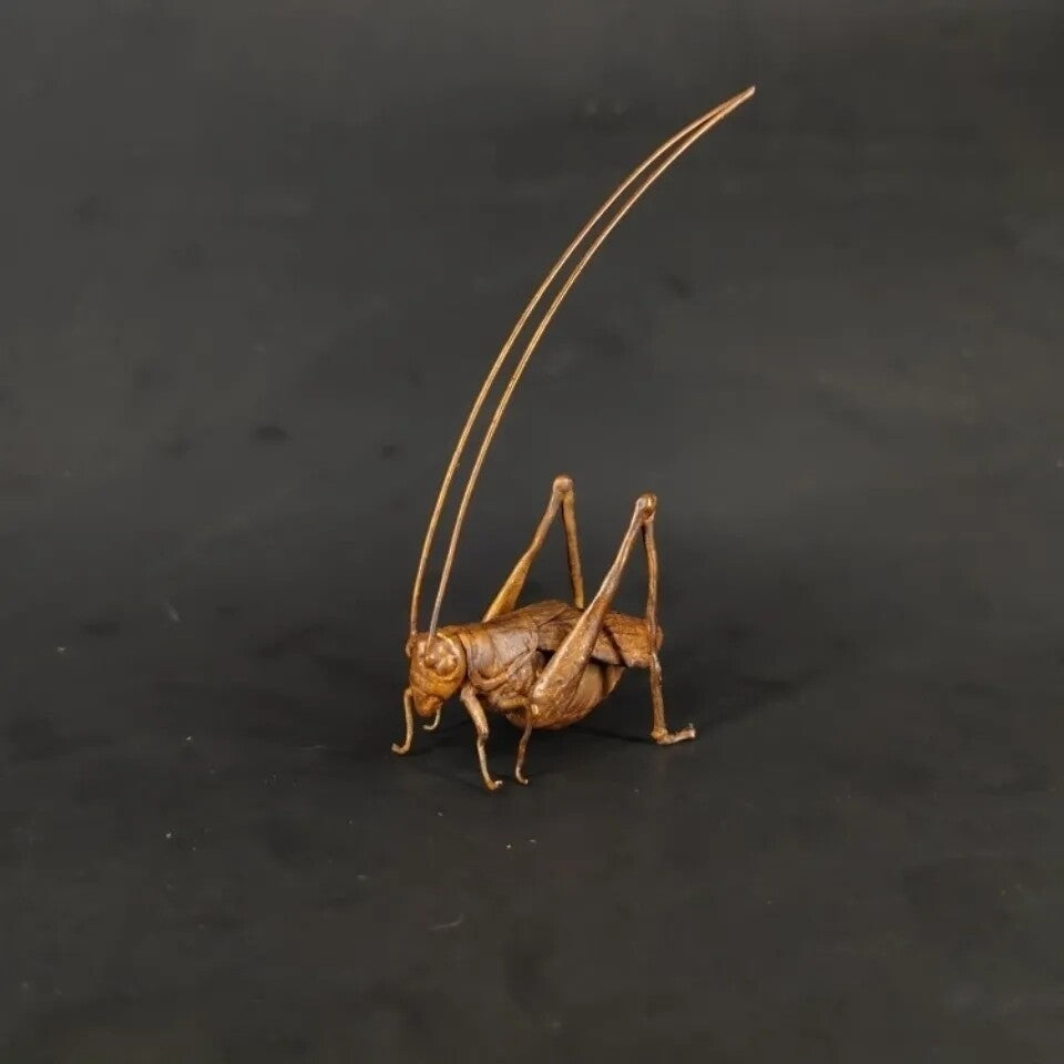 Handmade Small Grasshopper Copper Plate Copper Grasshopper Tea Pet Ornament -