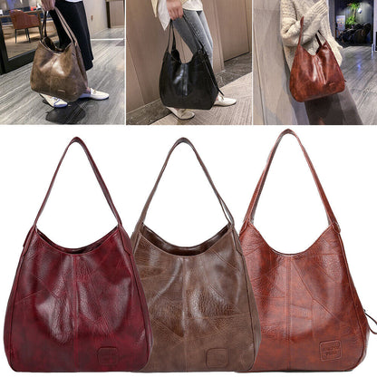 Women Designer Leather Shoulder Bag Large Capacity Ladies Handbag Hobo Tote