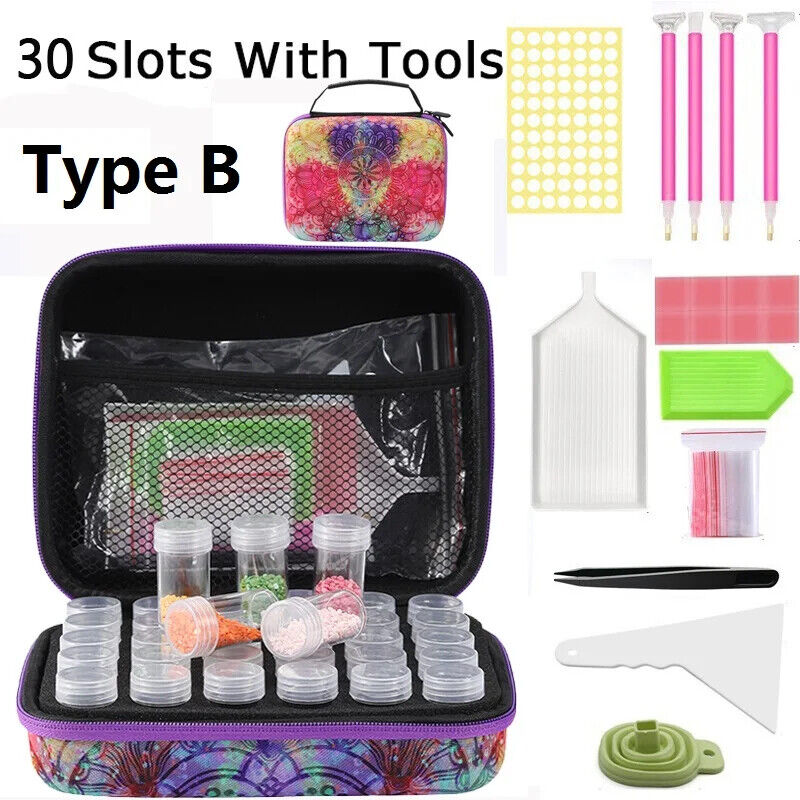 30 Bottles Diamond Painting Accessories Tools Storage Containers Bag Storage Box