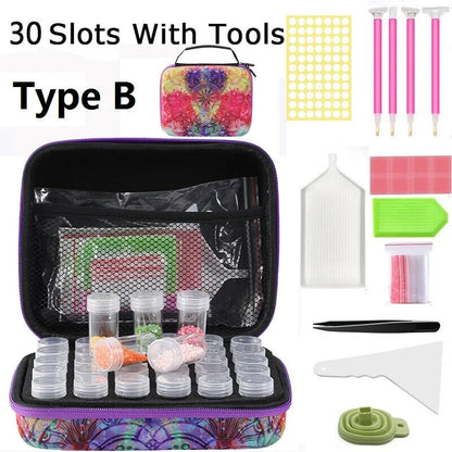 30 Bottles Diamond Painting Accessories Tools Storage Containers Bag Storage Box