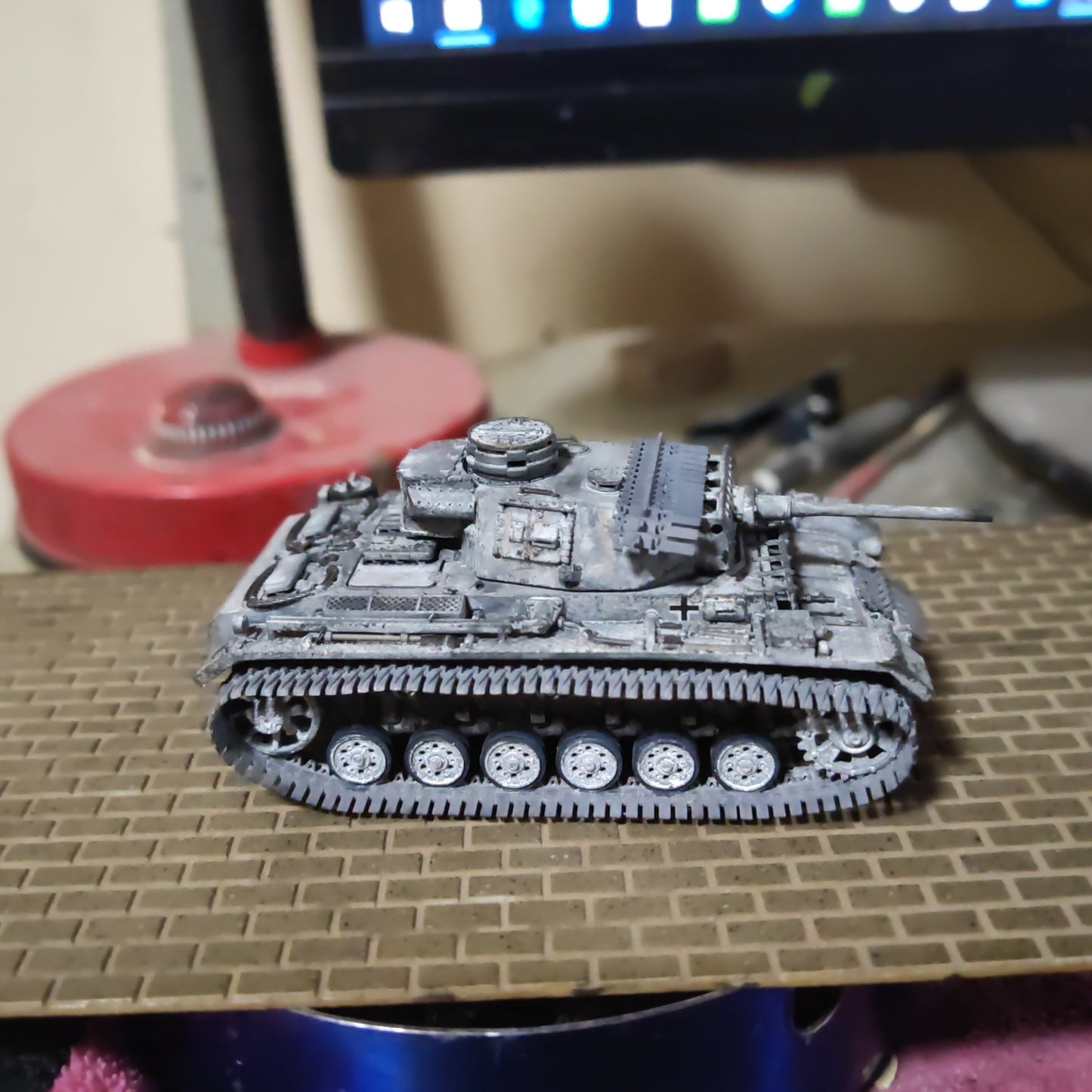 Homemade 1/72 German III L Battle Tank In Snow Finished Model Toys Ornament