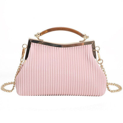 Handbag Handle Pleated Shell Bag Women Clutch Purses Crossbody Bag
