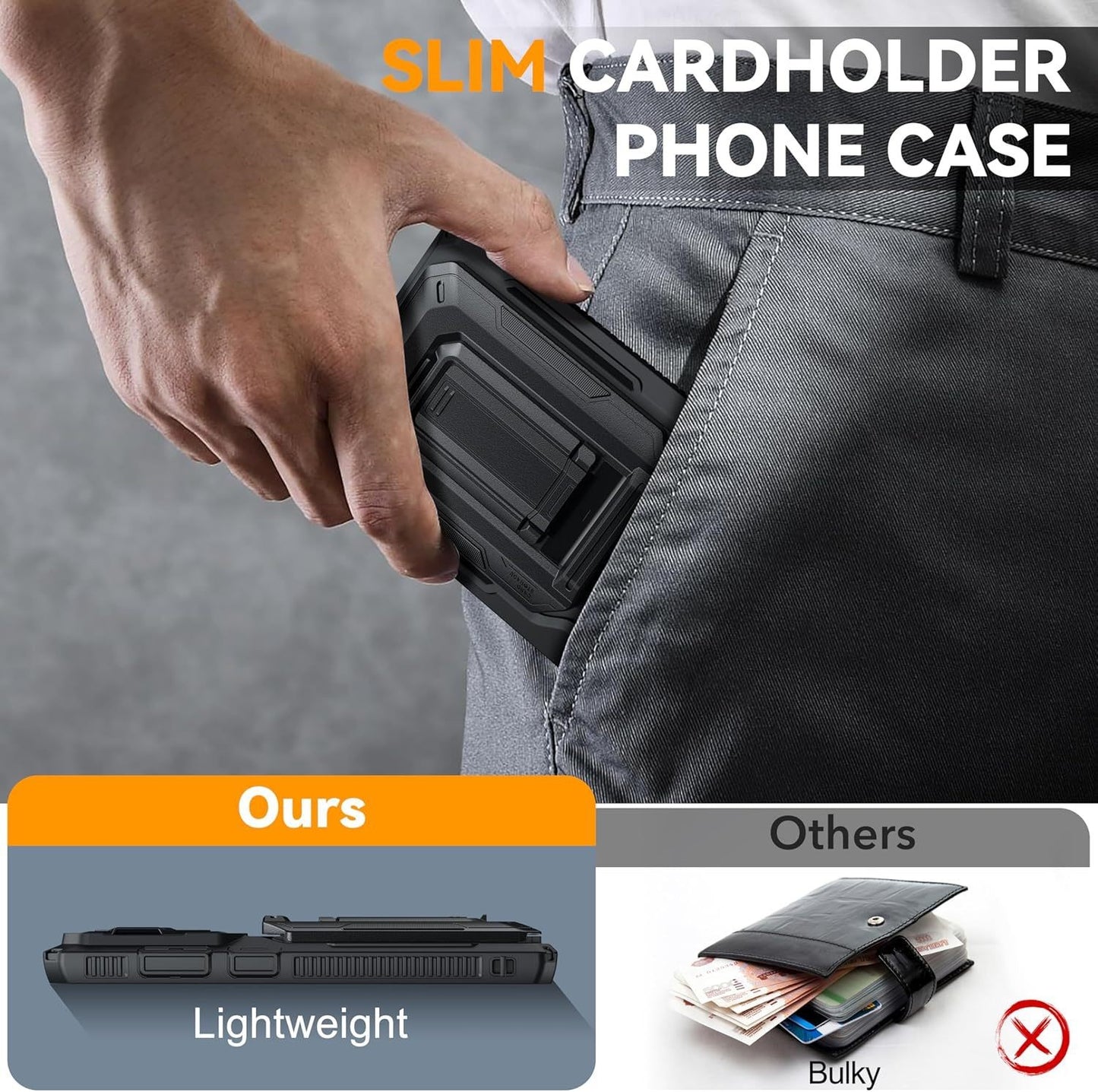 Rugged Mobile Phone Case with Card Slot F for iphone 17/16/15/14/13 Pro Max Plus