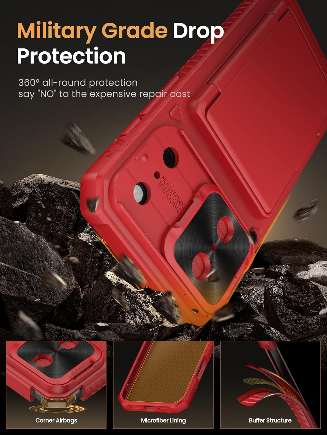 for Iphone 17 Pro Max Wallet Case with Card Holder (4 Cards) [RFID Blocking] & S