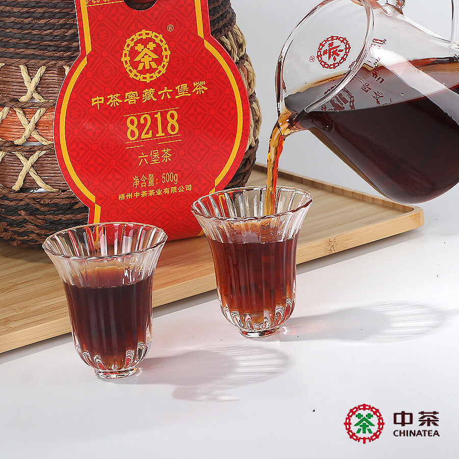 8218 Wuzhou Liu Pao Tea Jiao Cang LiuBao Black Dark Tea Basket 500g Hei Cha