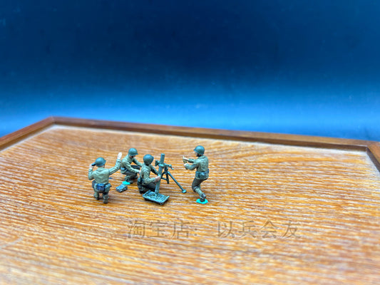 1/72 US Light Mortar (81mm Brandt)+4Pcs Soldier Model