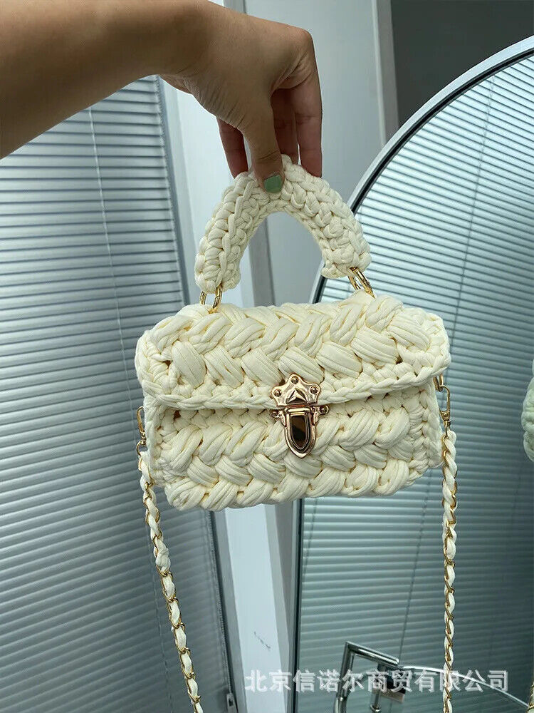 Women Handbag Chains Woven Shoulder Crossbody Bags Women Flap Lady Purses