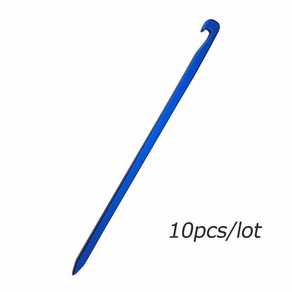 10pcs Aluminum Alloy Tent Pegs Ultralight Square Nail Camping Garden Hook 16cm