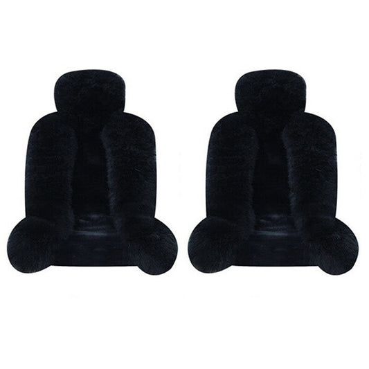 2PCS Genuine Australian Sheepskin Fur Long Wool Car Front Seat Cover Warm Winter