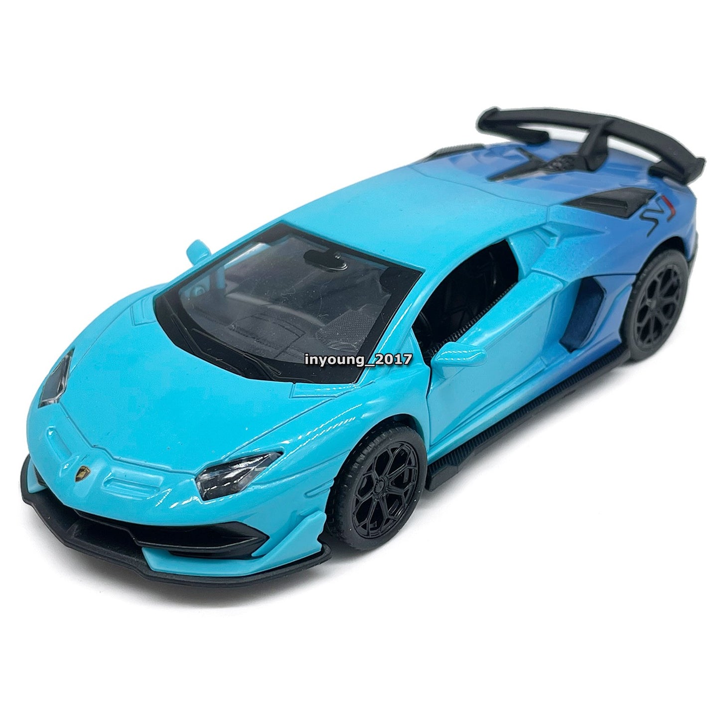 1/36 Lamborghini Aventador SVJ Model Car Metal Diecast Toy Cars Doors Open Blue