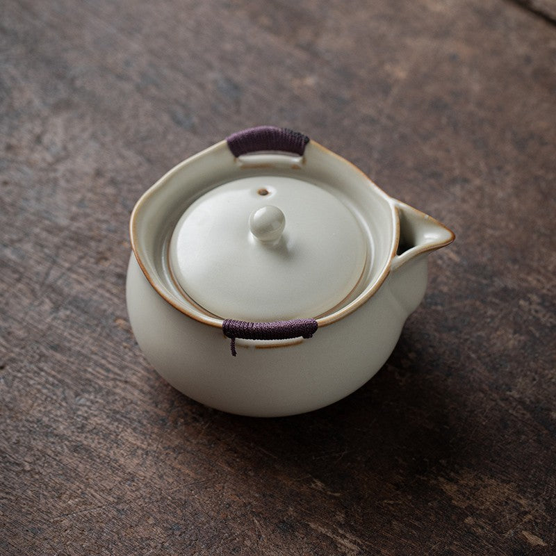 Ru Kiln Handheld Pot Tea Making Bowl Tea Cup Ceramic Kung Fu Tea Set