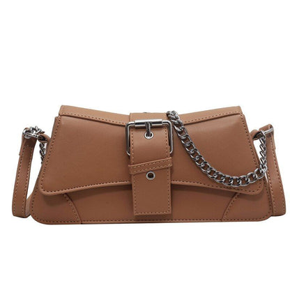 Chain Shoulder Bag Synthetic Leather Handbag Vintage Flap Crossbody Sling Bags