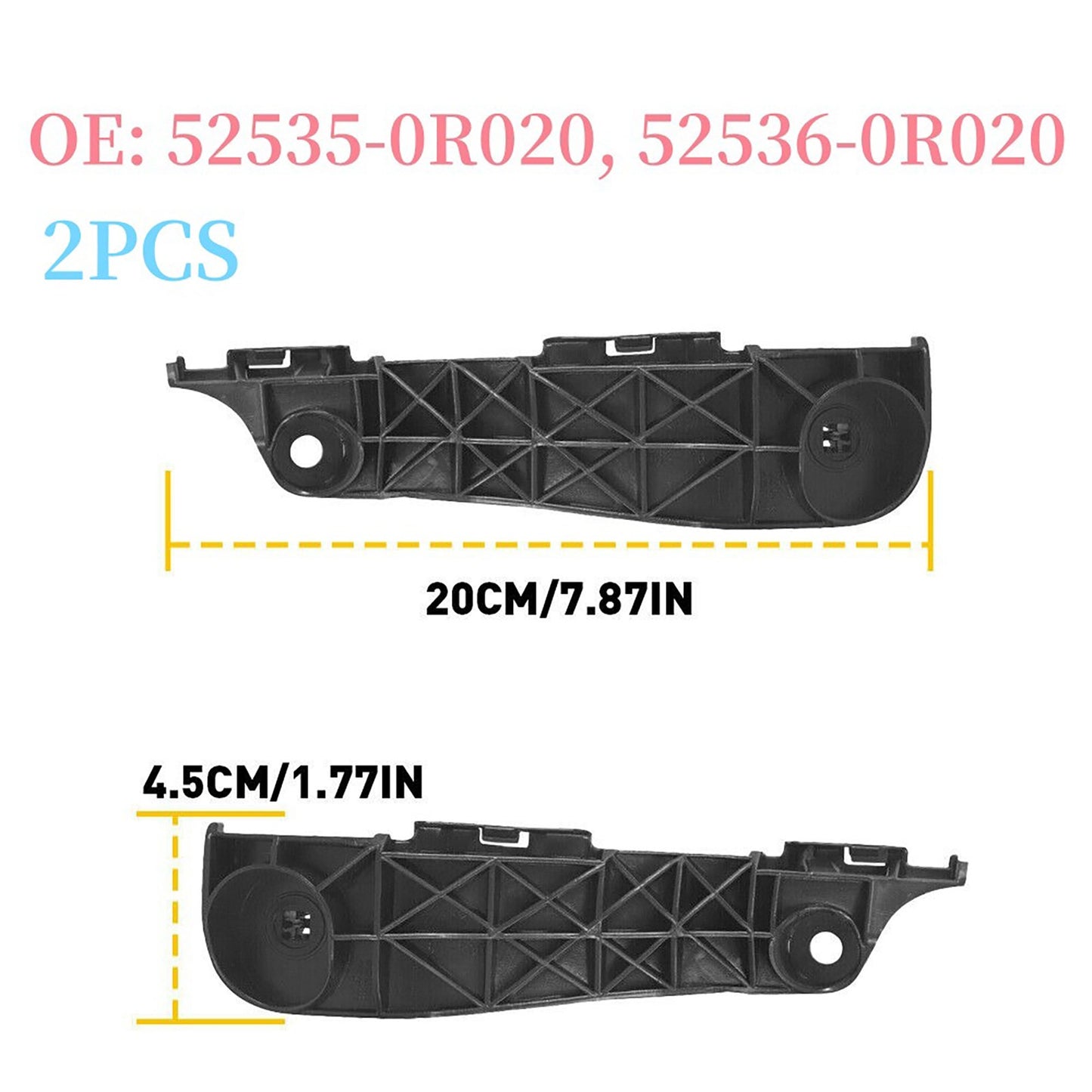 Front LH & RH Bumper Brackets Retainers 2006-2012 For Toyota Rav4 Replacement