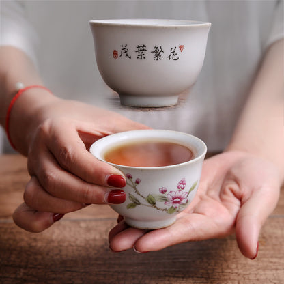 Antique Tea Cup Ruyao Kungfu Cup Of Tea Handpainted Master Cup Crackle Glaze New