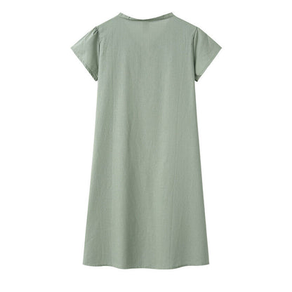 Womens T-Shirt Baggy Plus Size V-neck Ladies Short Sleeve Tops Dress Summer New
