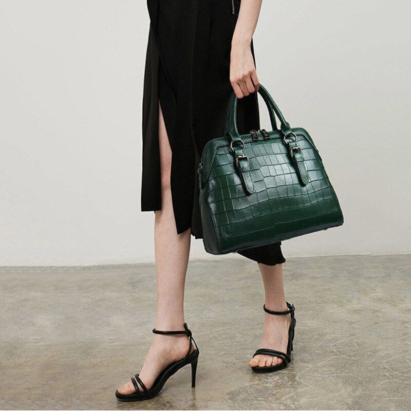 Fashion Women Handbag Genuine Leather Shoulder Luxury Crossbody Purse 31*26*12CM