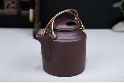 500cc Handmade Purple Sand Tea Pot in Yixing, China Old Purple Clay Yang Tonghu Tea Pot-