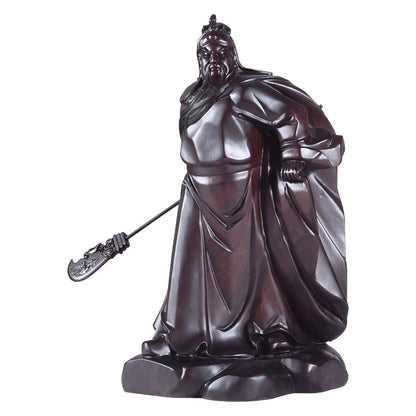 20cm, African Ebony Wood Guan Gong Yu Warrior God Guangong Statue Carved,,WOODEN